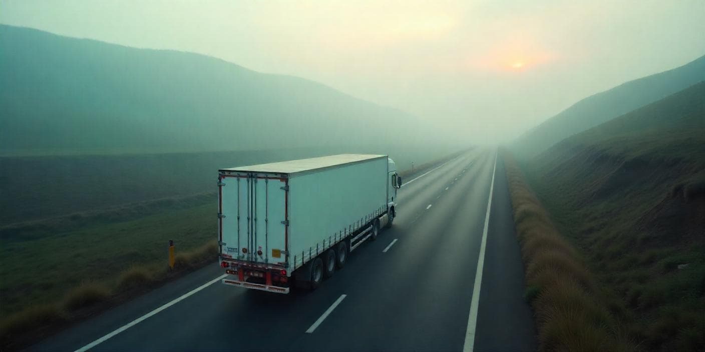 A large freight truck on the road